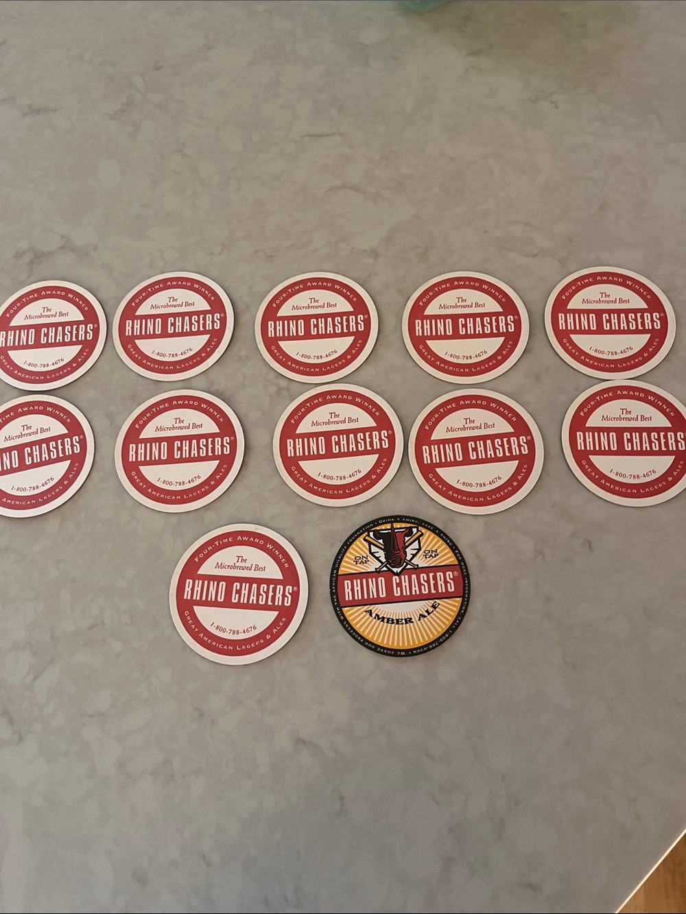 Vintage Rhino Chasers Beer Coasters set of 12